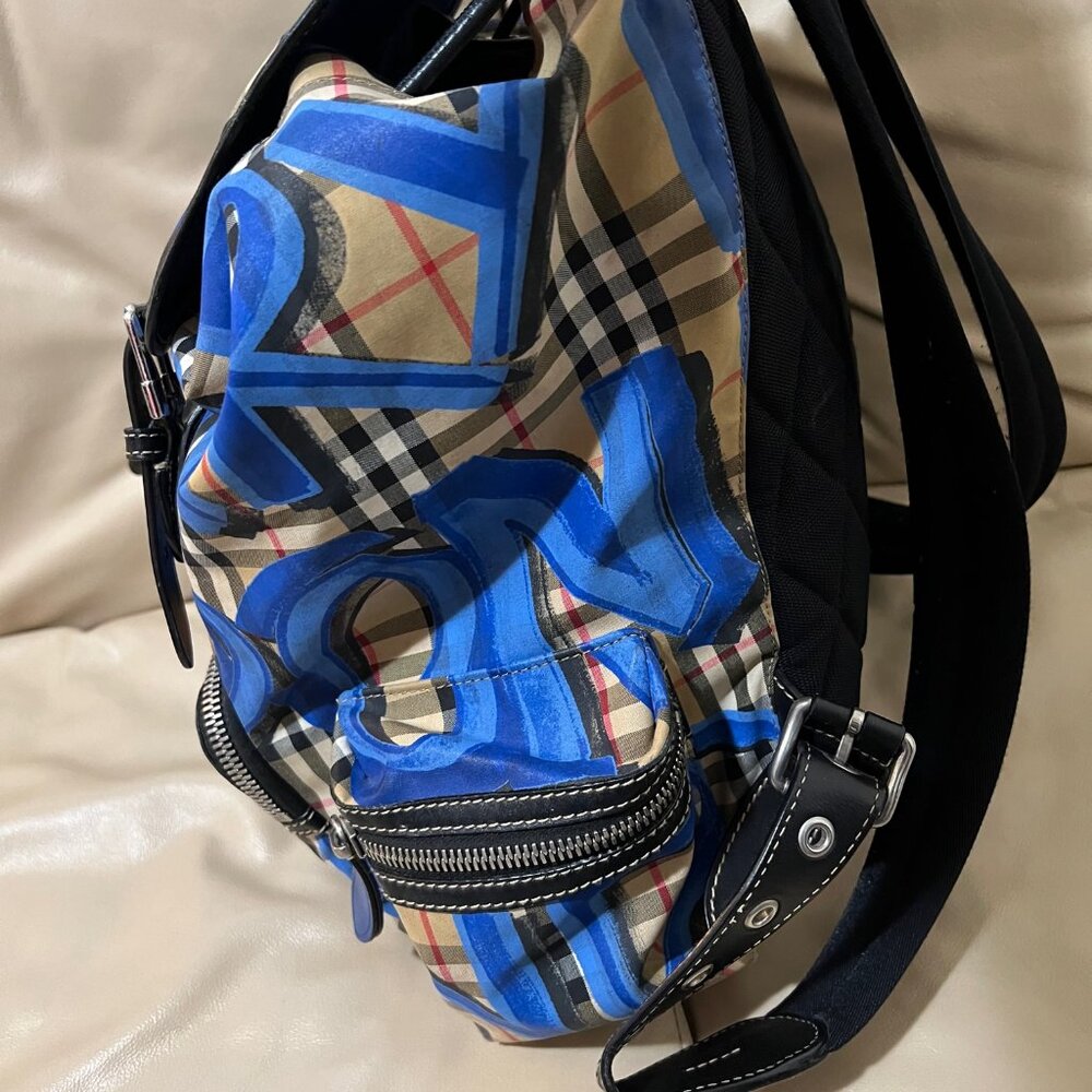 Burberry Blue Graffiti Rucksack - Picture 2 of 7